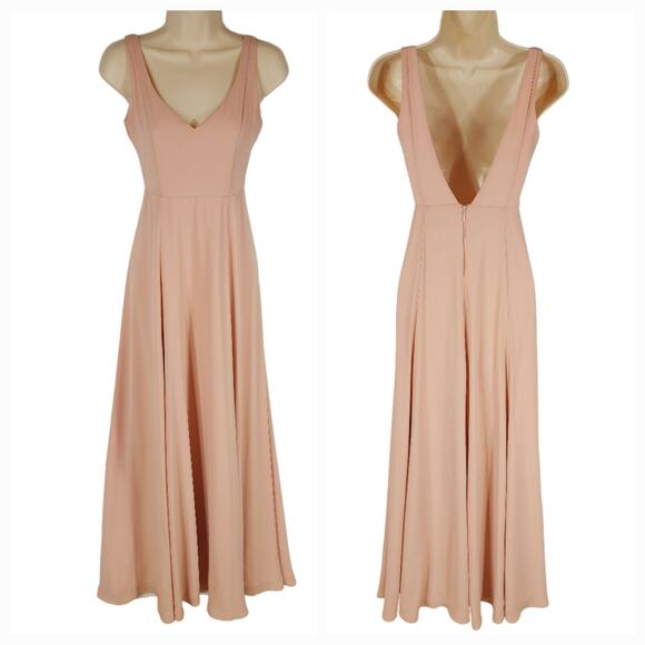 Show Me Your Mumu Maxi Dress Womens sz XS Jenn Blush Pink‎ V Neck - Picture 1 of 12